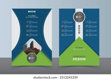 Modern Layout Flyer. Corporate Book Cover Design, EPS Vector Template. Can be Adapt to Brochure, Annual Report, Magazine, Business Presentation, Poster, flyer, Banner, Website