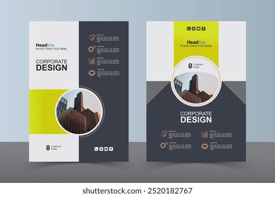 Panfleto de layout moderno. Design de capa de livro corporativo, modelo de vetor EPS. Pode ser adaptado para folheto, relatório anual, revista, apresentação de negócios, cartaz, folheto, banner, site