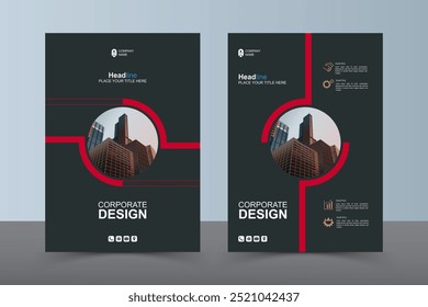 Panfleto de layout moderno. Design de capa de livro corporativo, modelo de vetor EPS. Pode ser adaptado para folheto, relatório anual, revista, apresentação de negócios, cartaz, folheto, banner, site

