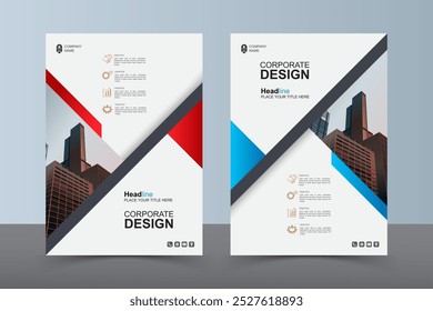 Panfleto de layout moderno. Design de capa de livro corporativo, modelo de vetor EPS. Pode ser adaptado para folheto, relatório anual, revista, apresentação de negócios, cartaz, folheto, banner, site

