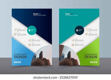 Panfleto de layout moderno. Design de capa de livro corporativo, modelo de vetor EPS. Pode ser adaptado para folheto, relatório anual, revista, apresentação de negócios, cartaz, folheto, banner, site

