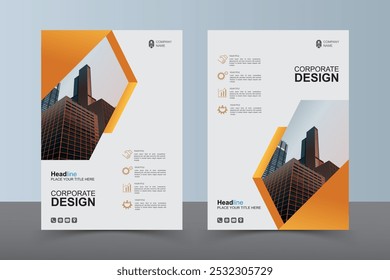 Panfleto de layout moderno. Design de capa de livro corporativo, modelo de vetor EPS. Pode ser adaptado para folheto, relatório anual, revista, apresentação de negócios, cartaz, folheto, banner, site