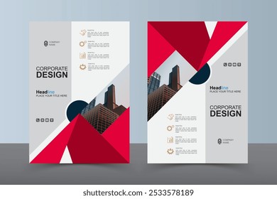 Panfleto de layout moderno. Design de capa de livro corporativo, modelo de vetor EPS. Pode ser adaptado para folheto, relatório anual, revista, apresentação de negócios, cartaz, folheto, banner, site