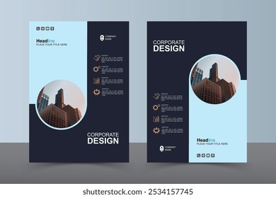 Folleto de diseño moderno. Diseño Corporativa de la cubierta del libro, Plantilla del Vector de EPS. Se puede adaptar al folleto, informe anual, revista, presentación comercial, póster, volante, Anuncio, Sitio web