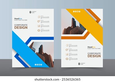 Panfleto de layout moderno. Design de capa de livro corporativo, modelo de vetor EPS. Pode ser adaptado para folheto, relatório anual, revista, apresentação de negócios, cartaz, folheto, banner, site