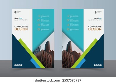 Modern Layout Flyer. Corporate Book Cover Design, EPS Vector Template. Can be Adapt to Brochure, Annual Report, Magazine, Business Presentation, Poster, flyer, Banner, Website