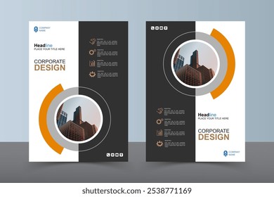 Panfleto de layout moderno. Design de capa de livro corporativo, modelo de vetor EPS. Pode ser adaptado para folheto, relatório anual, revista, apresentação de negócios, cartaz, folheto, banner, site