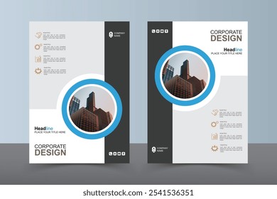 Modern Layout Flyer. Corporate Book Cover Design, EPS Vector Template. Can be Adapt to Brochure, Annual Report, Magazine, Business Presentation, Poster, flyer, Banner, Website