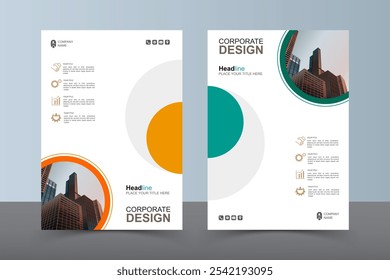 Modern Layout Flyer. Corporate Book Cover Design, EPS Vector Template. Can be Adapt to Brochure, Annual Report, Magazine, Business Presentation, Poster, flyer, Banner, Website