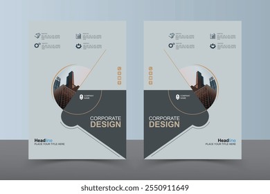 Modern Layout Flyer. Corporate Book Cover Design, EPS Vector Template. Can be Adapt to Brochure, Annual Report, Magazine, Business Presentation, Poster, flyer, Banner, Website