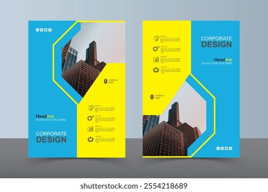 Modern Layout Flyer. Corporate Book Cover Design, EPS Vector Template. Can be Adapt to Brochure, Annual Report, Magazine, Business Presentation, Poster, flyer, Banner, Website

