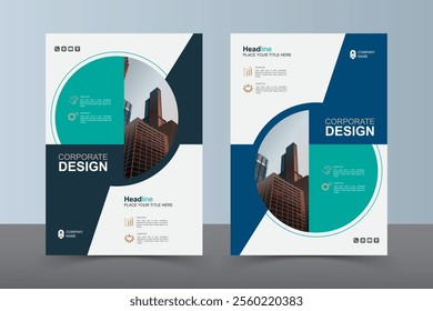 Modern Layout Flyer. Corporate Book Cover Design, EPS Vector Template. Can be Adapt to Brochure, Annual Report, Magazine, Business Presentation, Poster, flyer, Banner, Website