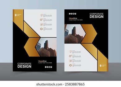 Modern Layout Flyer. Corporate Book Cover Design, EPS Vector Template. Can be Adapt to Brochure, Annual Report, Magazine, Business Presentation, Poster, flyer, Banner, Website