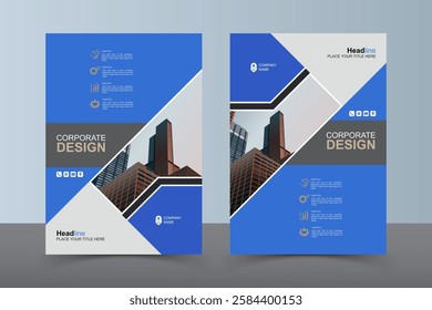 Modern Layout Flyer. Corporate Book Cover Design, EPS Vector Template. Can be Adapt to Brochure, Annual Report, Magazine, Business Presentation, Poster, flyer, Banner, Website