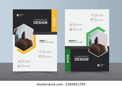 Modern Layout Flyer. Corporate Book Cover Design, EPS Vector Template. Can be Adapt to Brochure, Annual Report, Magazine, Business Presentation, Poster, flyer, Banner, Website