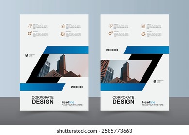 Modern Layout Flyer. Corporate Book Cover Design, EPS Vector Template. Can be Adapt to Brochure, Annual Report, Magazine, Business Presentation, Poster, flyer, Banner, Website