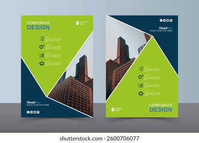 Modern Layout Flyer. Corporate Book Cover Design, EPS Vector Template. Can be Adapt to Brochure, Annual Report, Magazine, Business Presentation, Poster, flyer, Banner, Website