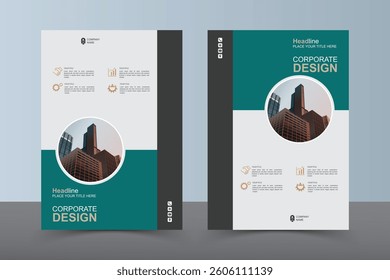 Modern Layout Flyer. Corporate Book Cover Design, EPS Vector Template. Can be Adapt to Brochure, Annual Report, Magazine, Business Presentation, Poster, flyer, Banner, Website