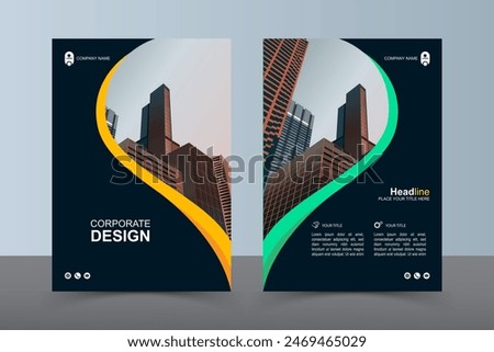 Modern Layout Flyer. Corporate Book Cover Design, EPS Vector Template. Can be Adapt to Brochure, Annual Report, Magazine, Business Presentation, Poster, flyer, Banner, Website

