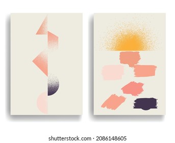 Diseño moderno con elementos de diseño minimalista. Grunge formas texturadas al estilo Boho . Arte mural, deco doméstico. Forma abstracta del vector. Arte moderno. Diseños contemporáneos.