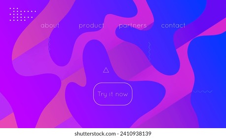 Modern Layout. Multicolor Illustration. Color Rainbow Flyer. Abstract Banner. Minimal Pattern. Plastic Frame. Wavy Landing Page. Violet Hipster Design. Violet Modern Layout