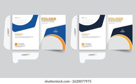 Modern layout Presentation folder template design, Annual report cover, office document file folder, cover for catalog, brochures

