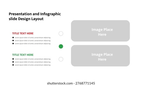 Modern layout for presentations and infographics, combining visual content with detailed textual information using bullet points and simple progress indicators for clarity.
