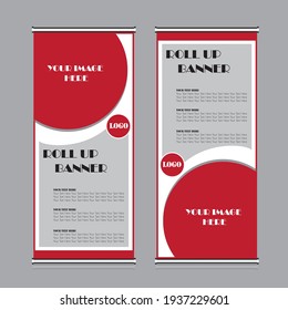 modern layout roll up banner template.