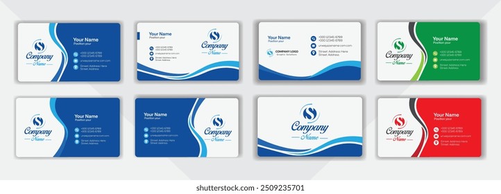 Modern, layout Simple professional creative business card and name card, layout in square size. horizontal clean template vector design.