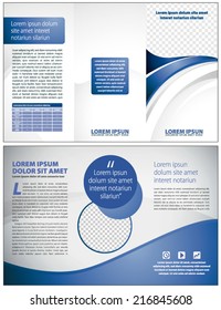 Modern Layout Template Trifold Blue