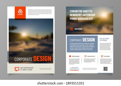 Modern layout template for your leaflet, brochure etc. with sample text in separate layer - vector illustration