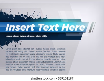 modern layout title design blue with splash