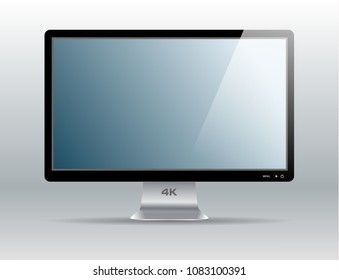 Modern LCD 4K television, monitor, vector ilustration