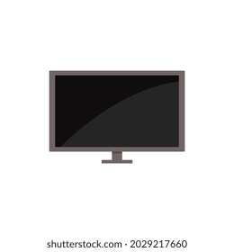 Modern lcd or plasma tv with big screen cartoon icon, flat vector illustration isolated on white background. Digital television with blank display symbol.