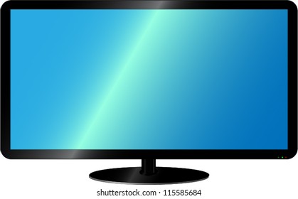 Modern lcd TV on a white background/Realistic lcd tv