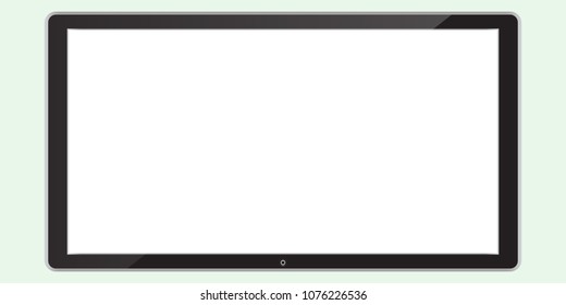 Modern LCD wall panel, led type with white screen. Vector illustration, EPS10.