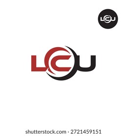 Monograma moderno de LCU: Plantilla de logotipo de 3 letras limpia