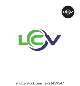 Monograma LCV moderno - Modelo de logotipo limpo de 3 letras