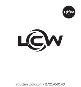 Monograma moderno de LCW: Plantilla de logotipo de 3 letras limpia