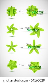Modern leaf design elements. Vector icon set