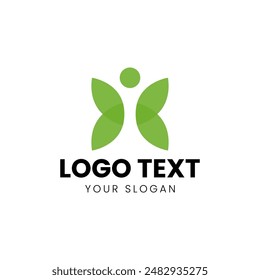 Moderne Leaf Green Logo Design Vektorgrafik