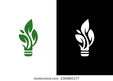 logotipo de ilustración de la lámpara de hoja moderna	