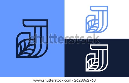 Modern leaf letter J logo