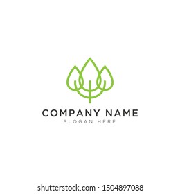 Modern leaf line abstract Logo Template Design Vector, Emblem, Design Concept, Creative Symbol, Icon