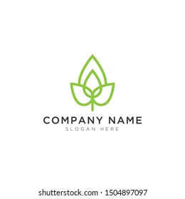 Modern leaf line abstract Logo Template Design Vector, Emblem, Design Concept, Creative Symbol, Icon