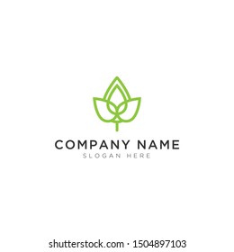 Modern leaf line abstract Logo Template Design Vector, Emblem, Design Concept, Creative Symbol, Icon