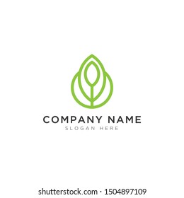 Modern leaf line abstract Logo Template Design Vector, Emblem, Design Concept, Creative Symbol, Icon