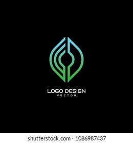 Modern Leaf Logo Design Vector