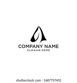 modern a leaf logo design vector
