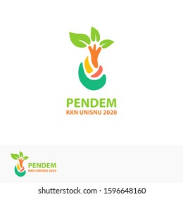 Modern Leaf Logo with Flat color. kkn pendem